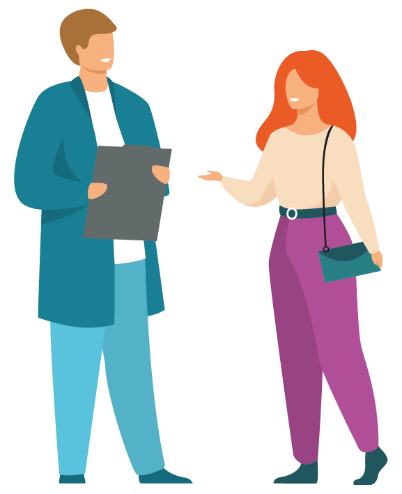 illustratie van een zorgverlener en patiënt illustratie van een zorgverlener en patiënt
